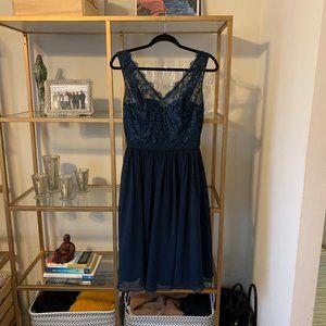 Azazie Bridesmaids Dress - Cierra Dark Navy Sz 4